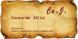 Csutorás Júlia névjegykártya